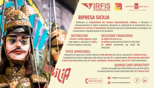 RIPRESA SICILIA: DOMANDE DAL 1 MARZO 2023
