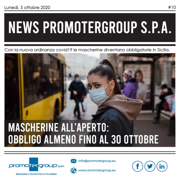 MASCHERINE ALL&rsquo;APERTO: OBBLIGO ALMENO FINO AL 30 OTTOBRE