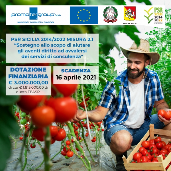 SOTTOMISURA 2.1 PSR SICILIA: FONDI PER SERVIZI DI CONSULENZA IN AGRICOLTURA