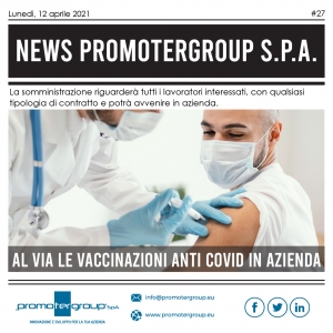 AL VIA LE VACCINAZIONE ANTI COVID IN AZIENDA
