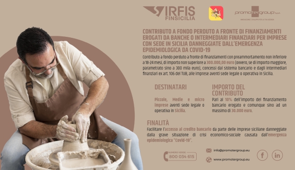 SICILIA: CONTRIBUTI ALLE IMPRESE SICILIANE DANNEGGIATE DAL COVID