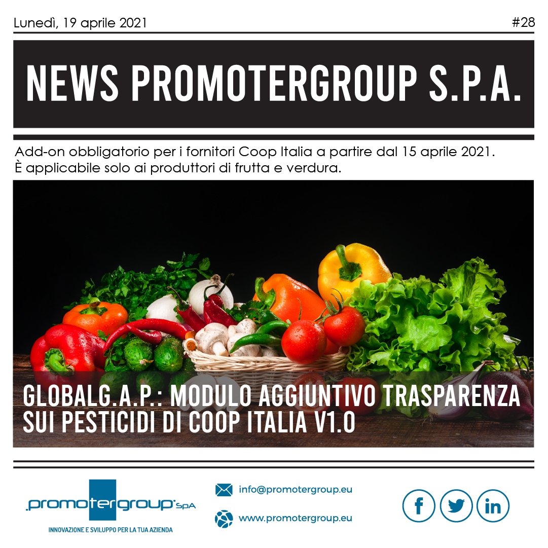 GLOBALG.A.P.: MODULO AGGIUNTIVO TRASPARENZA SUI PESTICIDI DI COOP ITALIA V1.0
