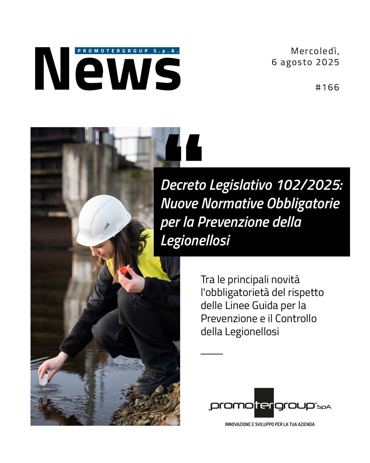 DECRETO LEGISLATIVO 102/2025: NUOVI OBBLIGHI PER LA PREVENZIONE DELLA LEGIONELLOSI