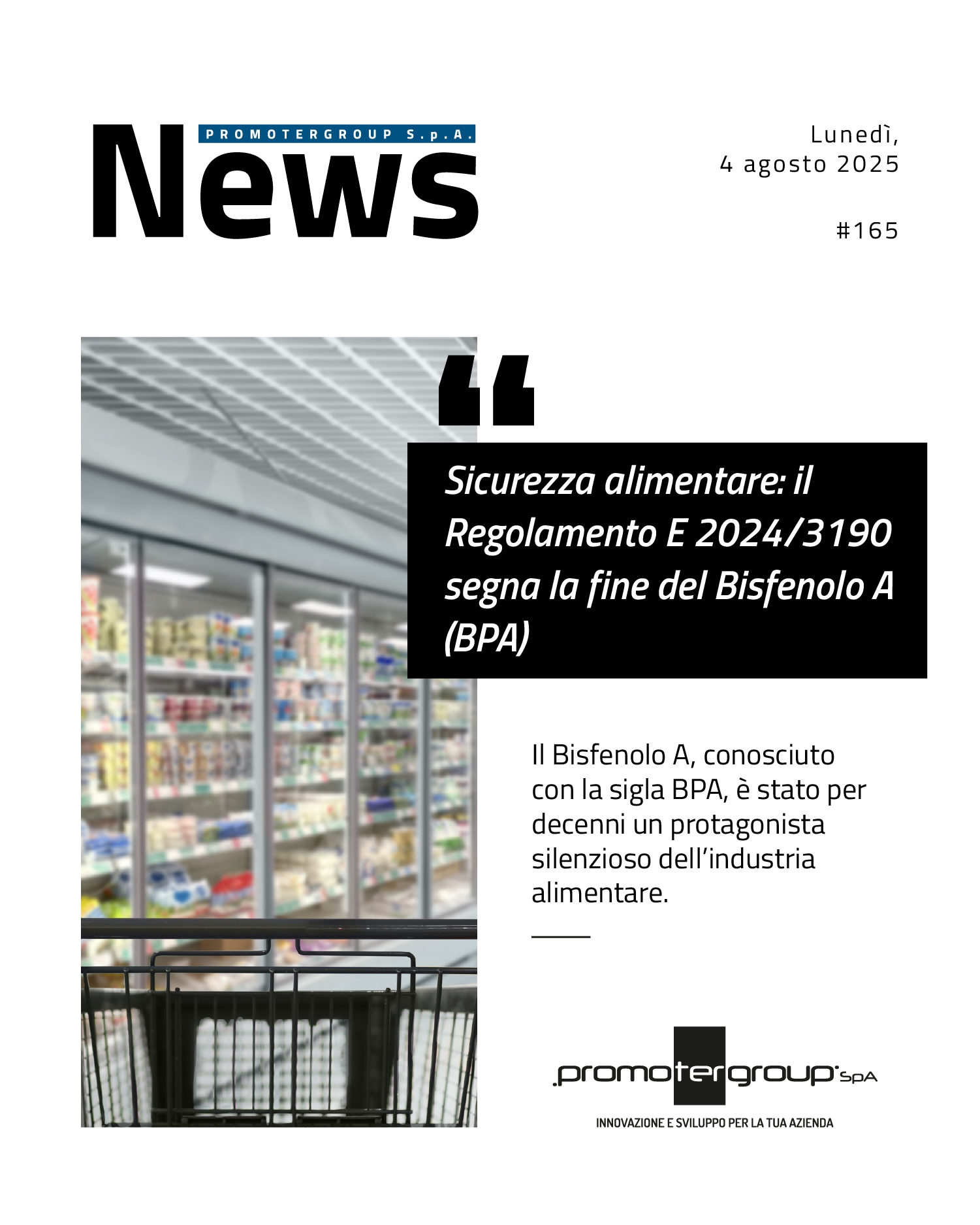 SICUREZZA ALIMENTARE: IL REGOLAMENTO UE 2024/3190 SEGNA LA FINE DEL BISFENOLO A (BPA)